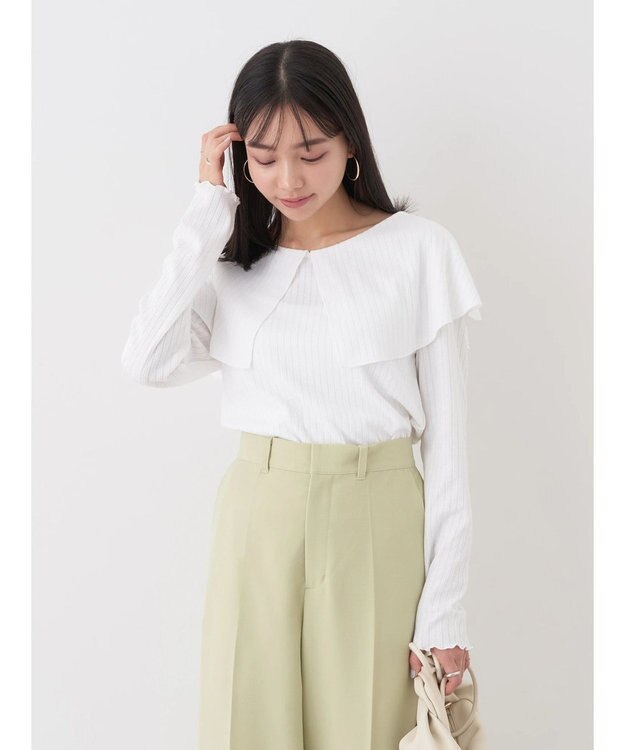 earth music&ecology ＢＩＧカラープルオーバー Ivory