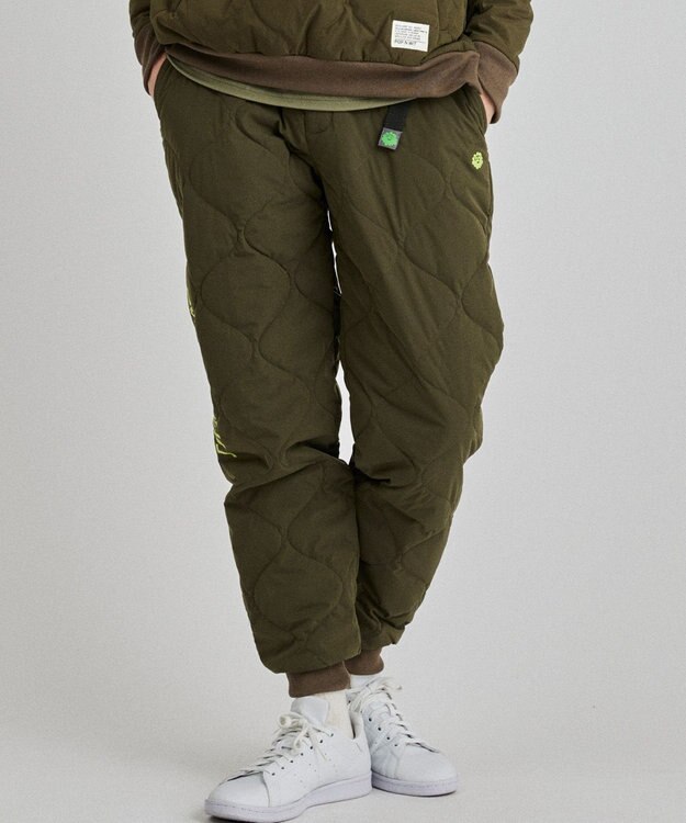 PW CIRCULUS 【MEN】ひょうたんキルト中綿ワイドジョガーパンツ カーキ系