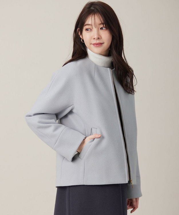 ANY SIS ウールライクドルマンショート コート 【WEB限定】ライトブルー