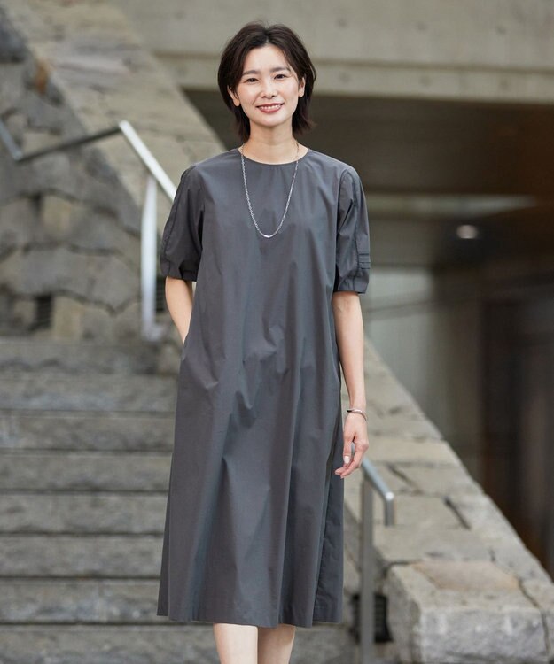 J.PRESS LADIES L 【洗える】ウェザーバイオエアフロー ワンピース グレー系