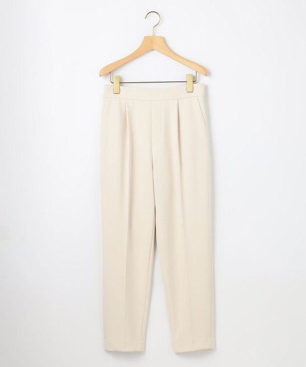 組曲 【暖かい・美シルエット・ストレッチ】バックウォーム テーパードパンツ アイボリー系