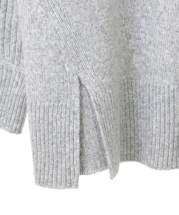 CRAFT STANDARD BOUTIQUE 編み違い斜めスリットニットチュニック Light Gray Mixture