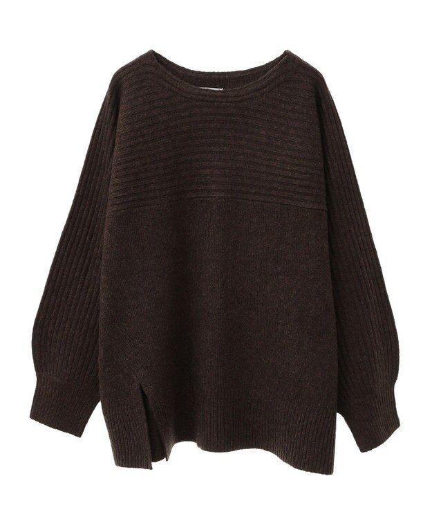 CRAFT STANDARD BOUTIQUE 編み違い斜めスリットニットチュニック Brown