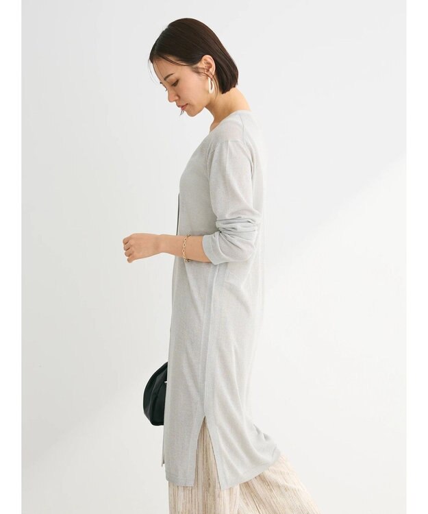 Green Parks 推しニット　ロング丈カーディガン Gray Mixture