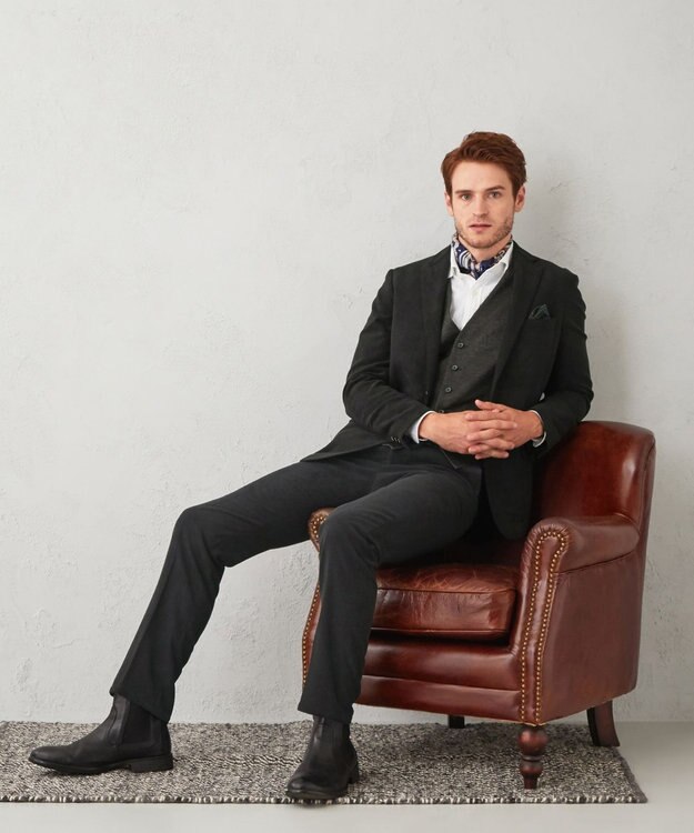 JOSEPH ABBOUD 【ウエストも伸びる】ソフティーヌストレッチ パンツ ブラック系