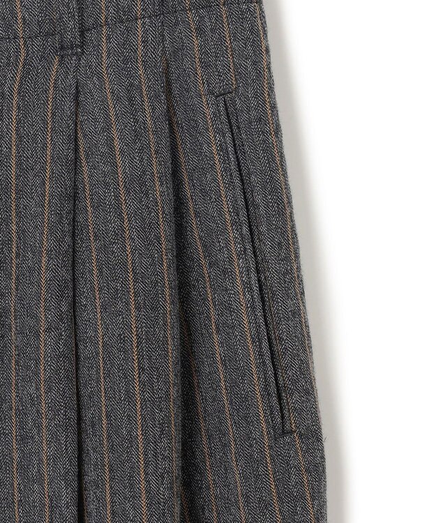 BEIGE， 【S-size】TURENNE / ワイドパンツ Gray×Camel Line