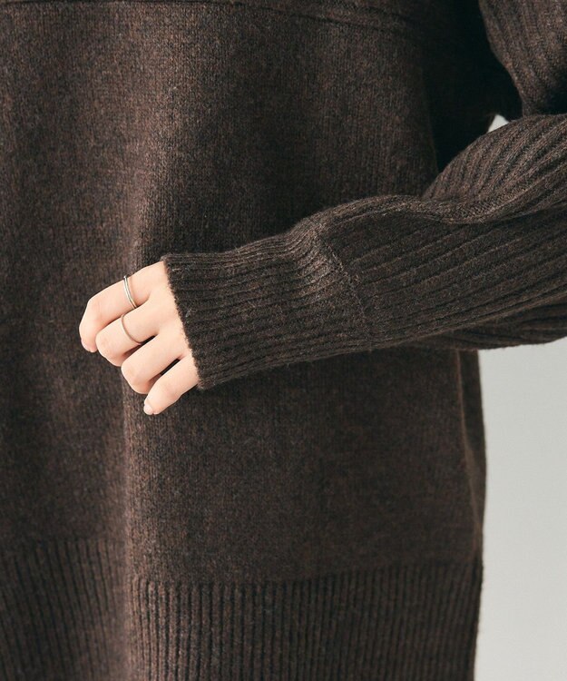 CRAFT STANDARD BOUTIQUE 編み違い斜めスリットニットチュニック Brown