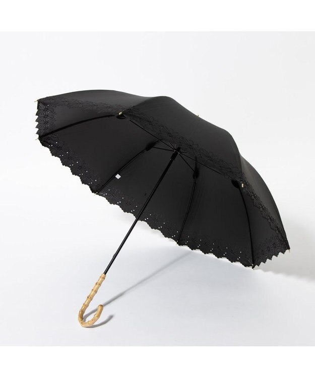 UNBILLION cache nez / フラワーボーラー刺繍ショートパラソル ブラック