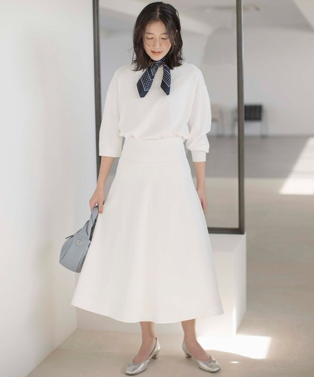 組曲 【WEB限定カラーあり】MINA バックリボンニットプルオーバー 【WEB限定】パールホワイト系9