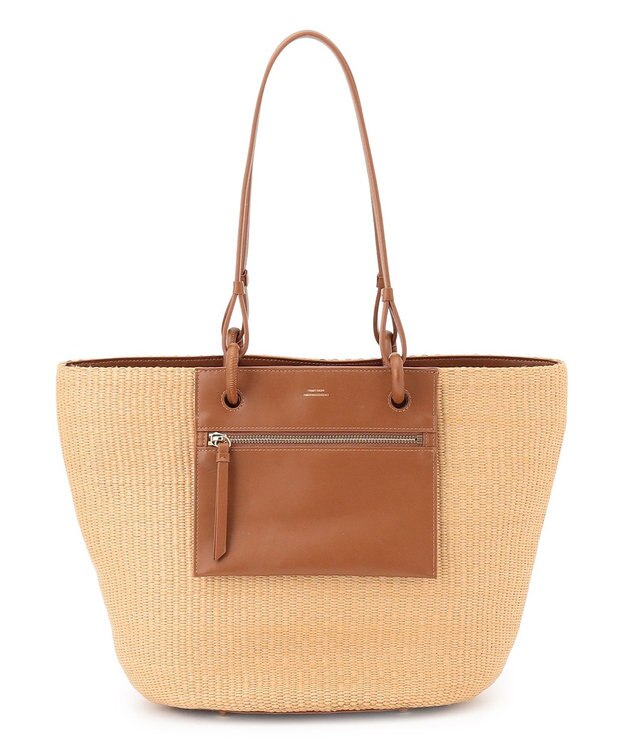 23区 雑材 トートバッグ ナチュラル×ブラウン