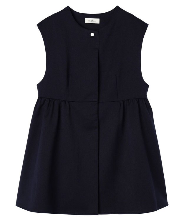 earth music&ecology ペプラムジレ Navy
