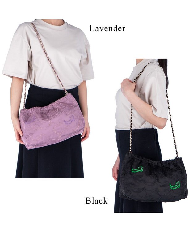 tsumori chisato CARRY なみねこししゅう ショルダーバッグ ラベンダー