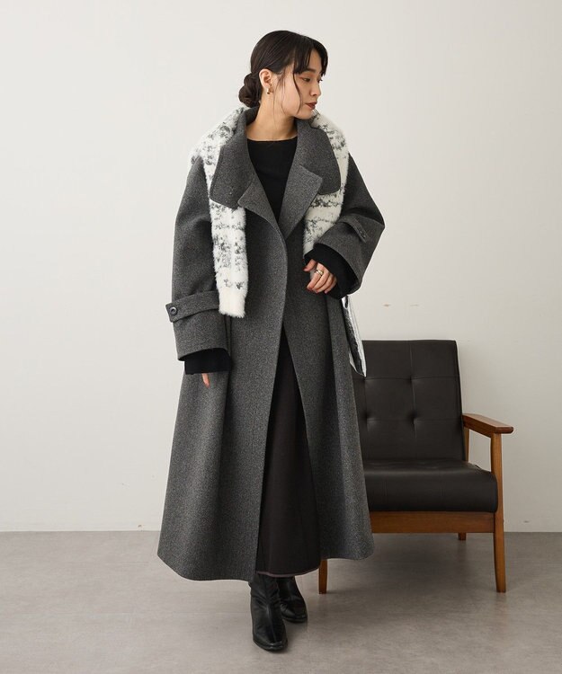 CRAFT STANDARD BOUTIQUE メルトンロングコート Gray Mixture