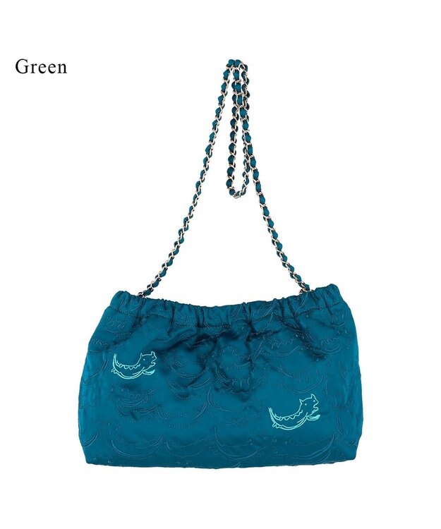 tsumori chisato CARRY なみねこししゅう ショルダーバッグ グリーン