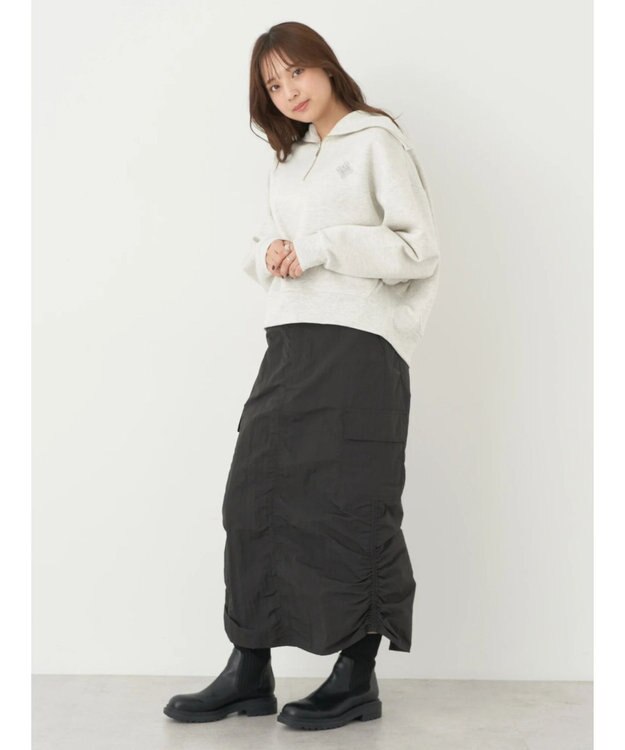 earth music&ecology ハーフＺＩＰ裏起毛プルオーバー Oatmeal