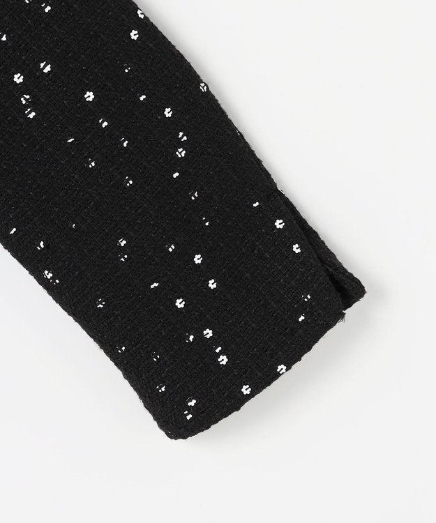 組曲 S フラワースパンコール ツイードジャケット ブラック系