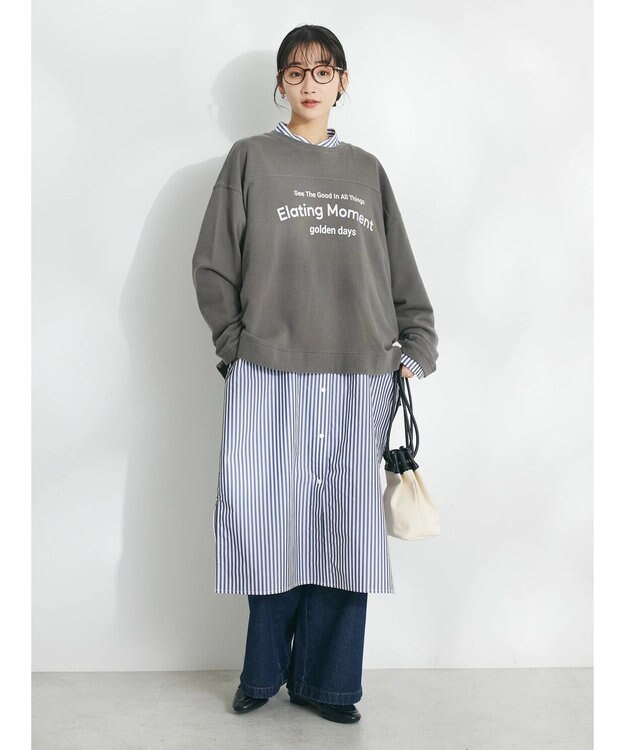 CRAFT STANDARD BOUTIQUE ミニ裏毛パウダー加工ＰＴ　Ｐ／Ｏ　Ｌ／Ｓ Charcoal Gray