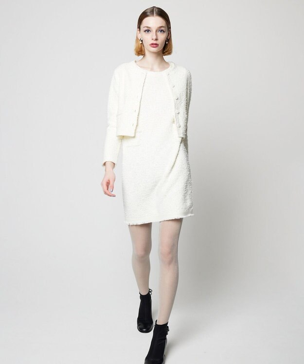 TOCCA 【洗える！】UNSNARL TWEED ドレス ホワイト系