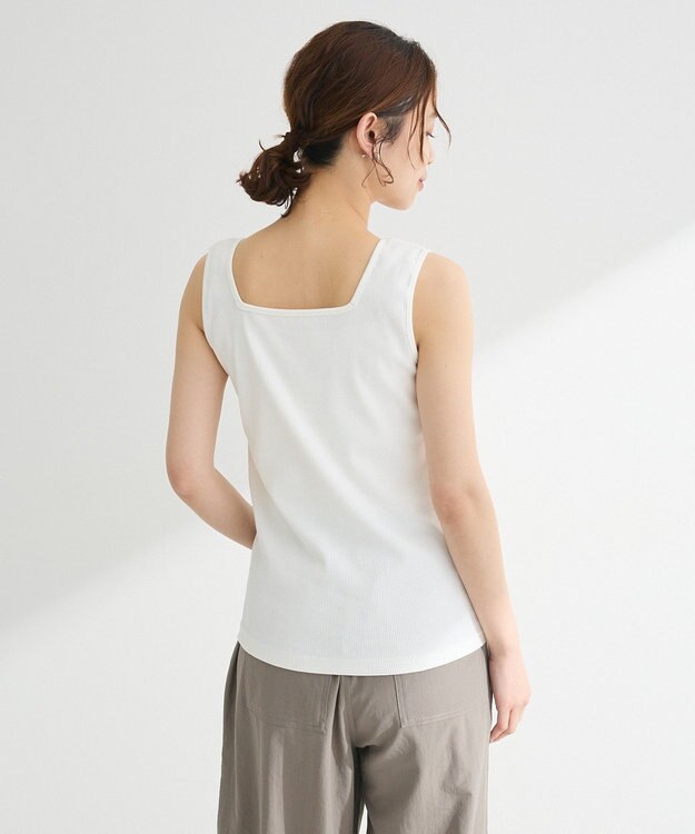 Green Parks 前後２Ｗａｙ　リブタンクトップ Off White