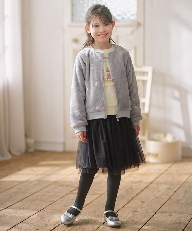 組曲 KIDS 【150-160㎝】スノーフラワー ブルゾン ライトグレー