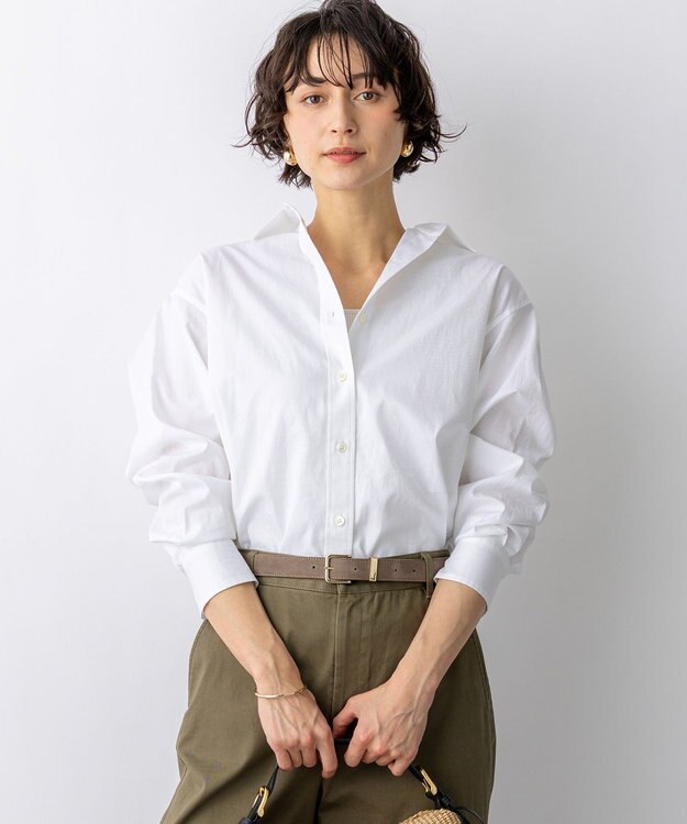 23区 【一部先行予約/VERY掲載】CANCLINI シャーティング ベーシックシャツ ホワイト系