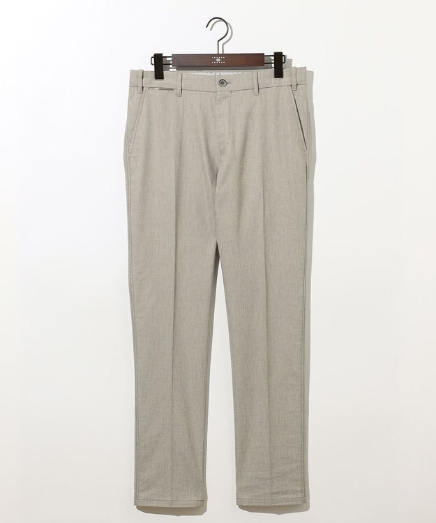 JOSEPH ABBOUD 【ウエストも伸びる/清涼/ストレッチ】ストレッチリネンシャンブレーパンツ ベージュ系