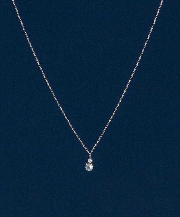 Phoebe 【K10】ジュエルラックネックレス　アクアマリン/3月誕生石/天然石/全長:40cm ゴールド