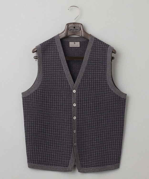 GOTAIRIKU 【家庭洗濯可能】イタリア糸 ハイゲージ ベスト グレー系8