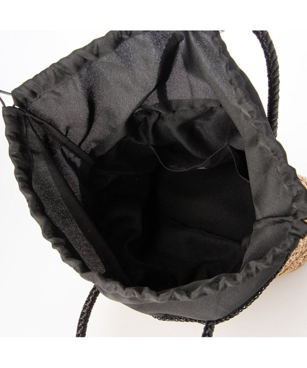 UNBILLION カシュカシュ cachecache / ラメ切替クロッシェトート カゴバッグ ブラック