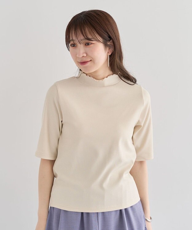 Green Parks ・Ｐｅｔｉｔ　Ｆｌｅｕｒ　５分袖メロウリブＴＥＥ Charcoal Gray