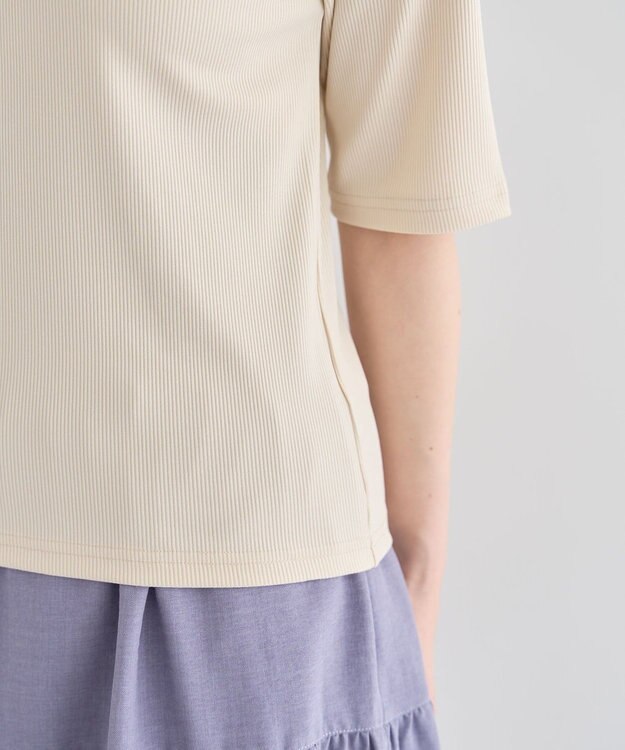 Green Parks ・Ｐｅｔｉｔ　Ｆｌｅｕｒ　５分袖メロウリブＴＥＥ Charcoal Gray