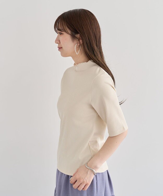 Green Parks ・Ｐｅｔｉｔ　Ｆｌｅｕｒ　５分袖メロウリブＴＥＥ Charcoal Gray