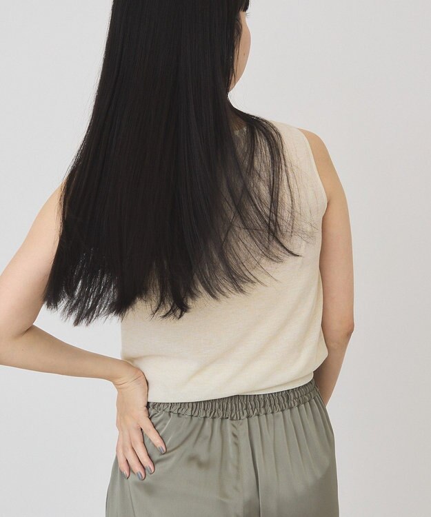 AMERICAN HOLIC 【2点セット】シアーリブヘンリーネックニット＋タンクトップ Black
