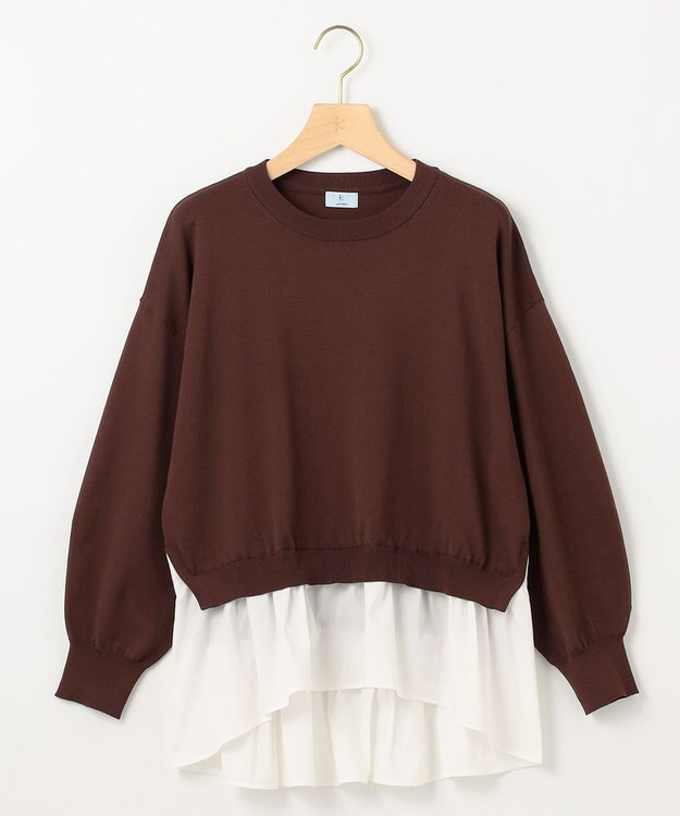 組曲 ストレッチクリアドッキング ニットプルオーバー ブラウン系