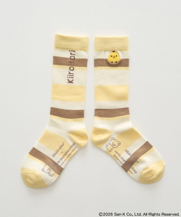 earth music&ecology 【予約】リラックマ×earth マルチボーダーソックス C