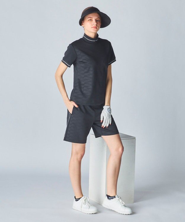FILA GOLF／marie claire 【marie claire SPORT】ライトダンボールニットショートパンツ ブラック