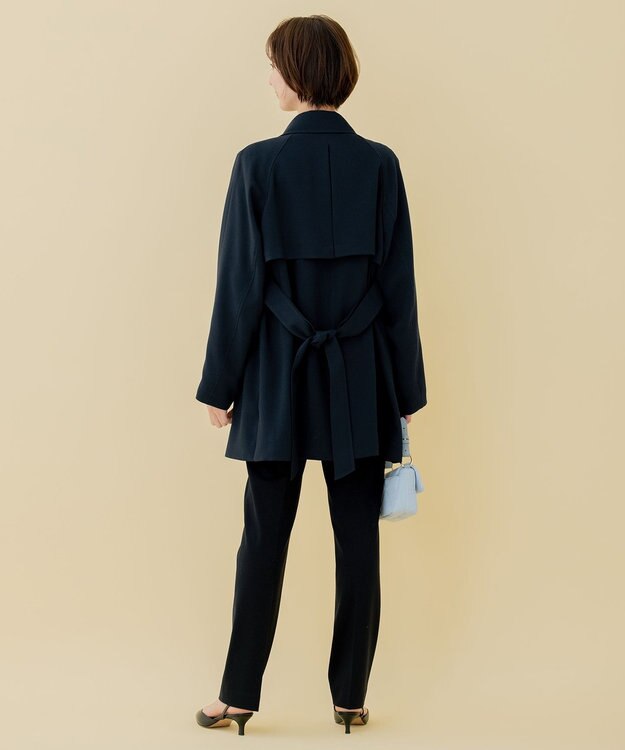自由区 L トロトレンチ ミドル丈コート ネイビー系