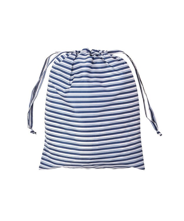 MOONBAT FLAT PURE サイクル レインコート ボーダー 自転車 収納袋付き ネイビーブルー