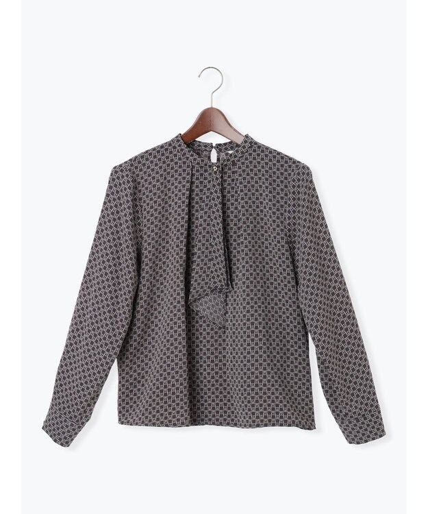 Te chichi パターンアソートボウタイブラウス グレー