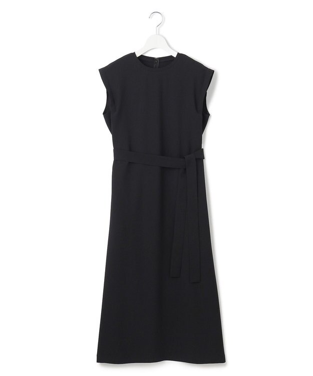 23区 L 【吸水速乾/UVカット/接触冷感/洗える】ストレッチジョーゼット ワンピース ブラック系