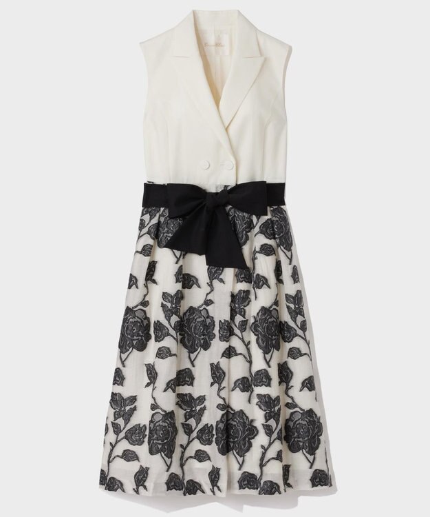 GRACE CONTINENTAL フラワージャガードテーラードレス キナリ