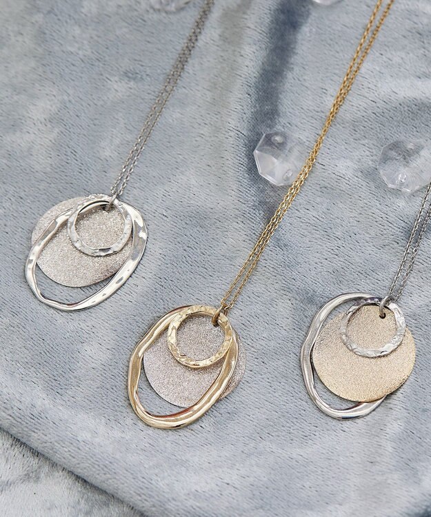 Tiaclasse 【安田美沙子さん着用・日本製】プレートリングネックレス シルバー×ゴールド