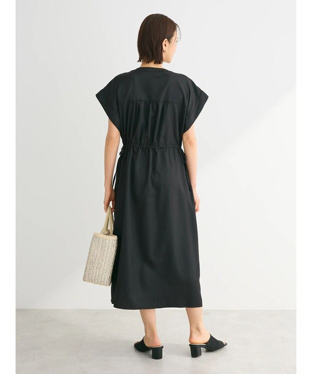 Green Parks ・ＥＬＥＮＣＡＲＥ　ＤＵＥリネンライクドロストワンピース Black