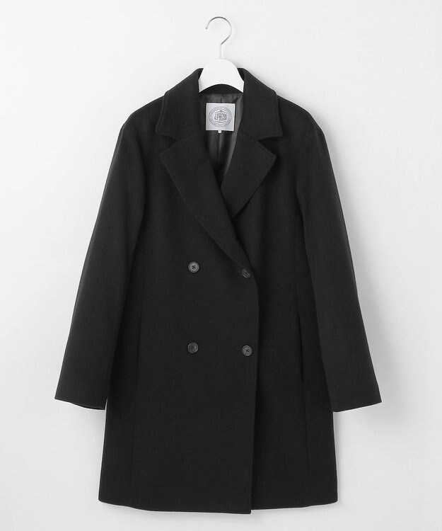 J.PRESS LADIES L Super150sAZAMIビーバー Pコート ブラック系