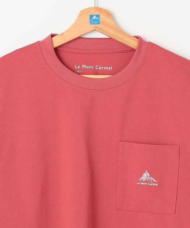 SHARE PARK MENS 【UVカット・吸水速乾・ストレッチ・軽量 】刺繍ポケットＴシャツ（L・XLサイズ） レッド系