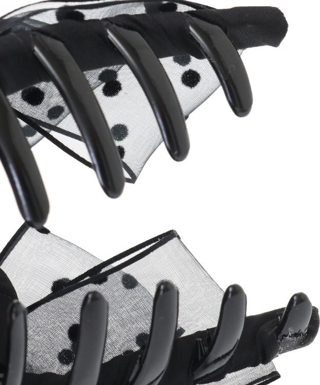 Maison de FLEUR ドットチュールリボンバンスクリップ Black