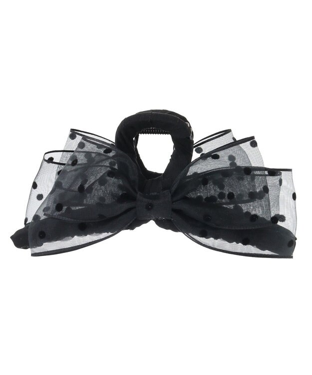 Maison de FLEUR ドットチュールリボンバンスクリップ Black