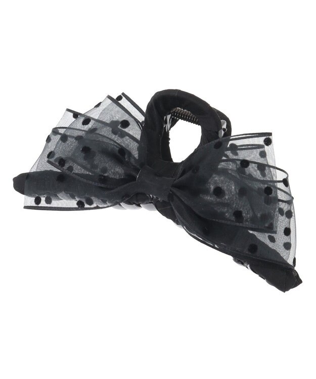 Maison de FLEUR ドットチュールリボンバンスクリップ Black