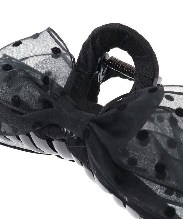 Maison de FLEUR ドットチュールリボンバンスクリップ Black