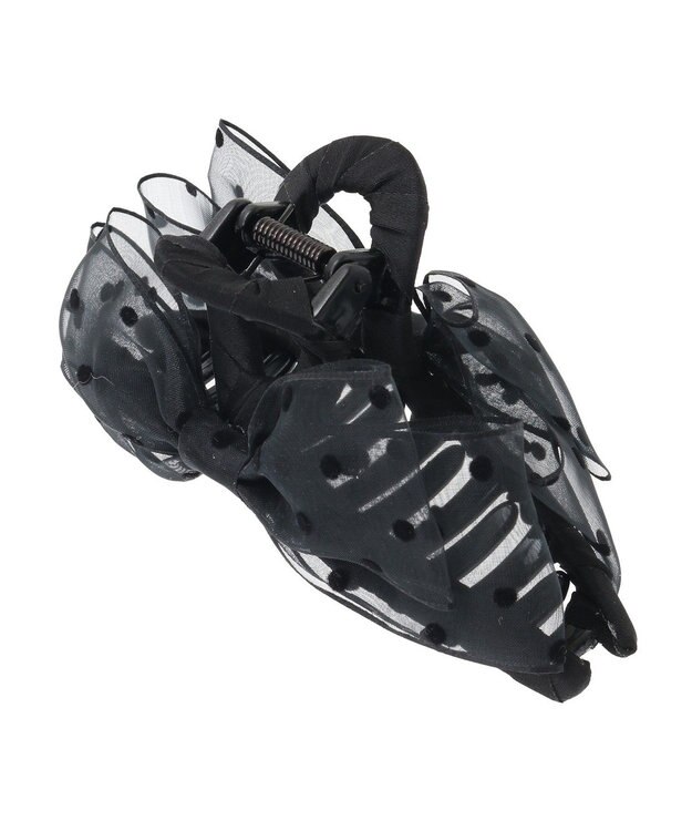 Maison de FLEUR ドットチュールリボンバンスクリップ Black